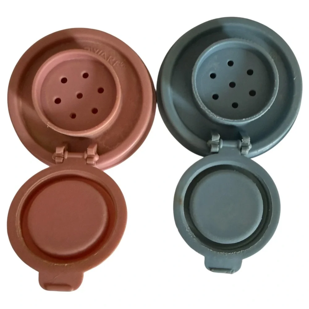 Vintage Tupperware Salt And Pepper Shaker Set of 2 Mini Midget Flip Top Spice